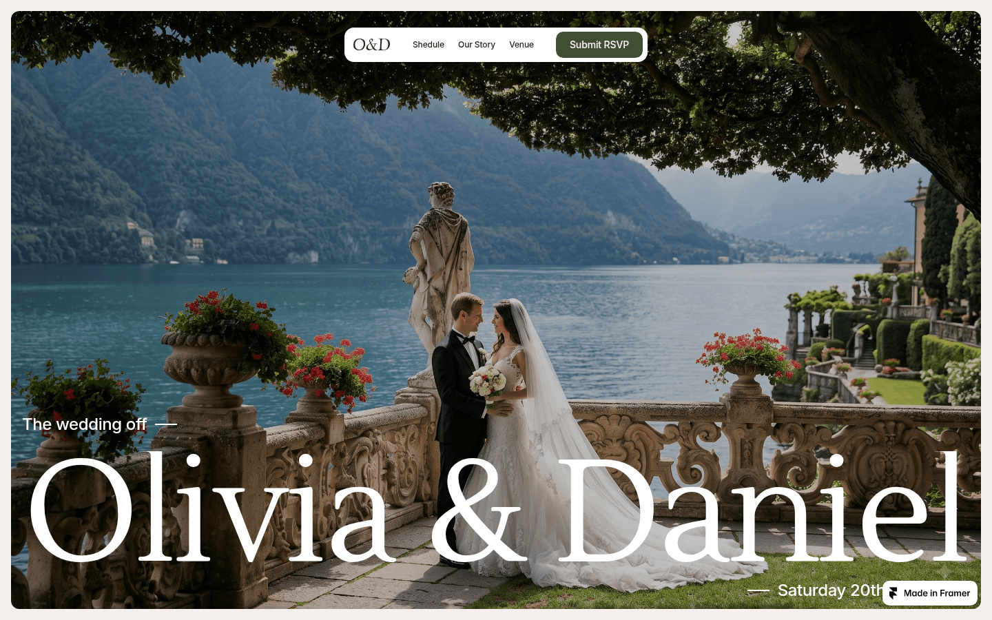 Olivia & Daniel — live website preview
